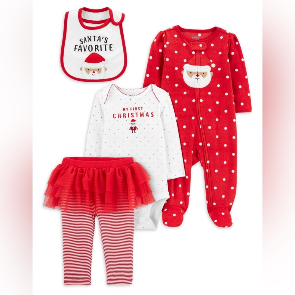 NWT Baby’s First Christmas 4 Piece Set